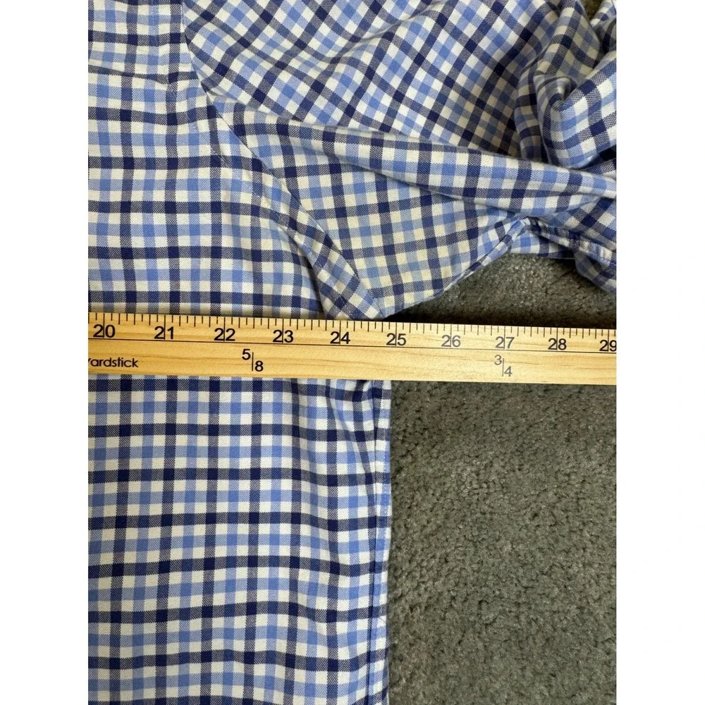 Ralph Lauren Mens XL Blue Gingham Check Cotton Button Down Shirt Long Sleeve